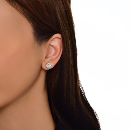 Topaz Taşlı Pırlanta Küpe