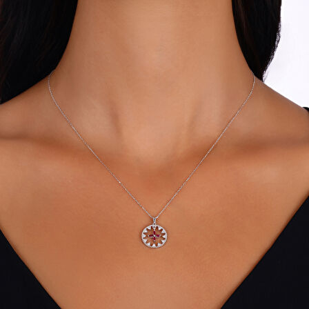 Renkli Taşlı Pırlanta Kolye