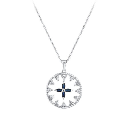 0.15 Karat Safir Taşlı Pırlanta Kolye