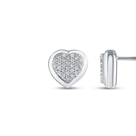 0.26 Karat Pırlanta Kalp Küpe