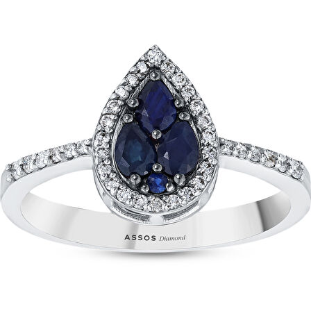 0.16 Karat Safir Taşlı Pırlanta Yüzük