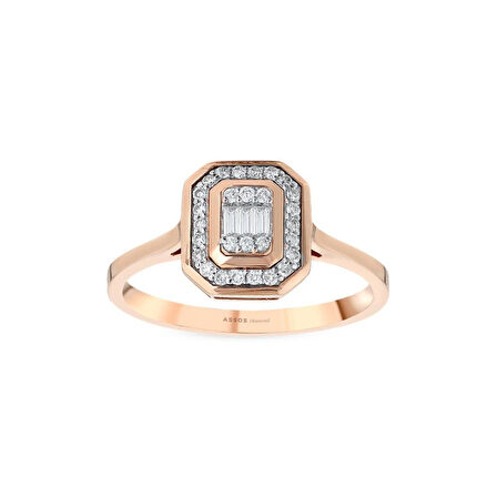 0.15 Karat Pırlanta Baget Taşlı Yüzük