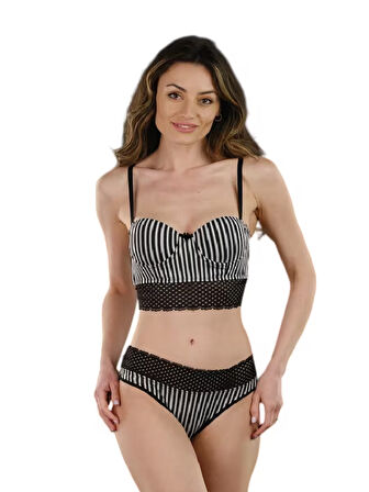 STORMED İç Giyim Kadın Çizgili Bralet Sütyen Takımı 1830