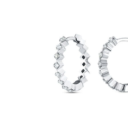 0.22 Karat Pırlanta Halka Küpe