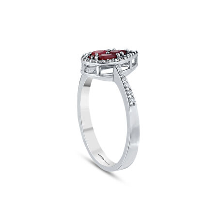 0.16 Karat Yakut Taşlı Pırlanta Yüzük