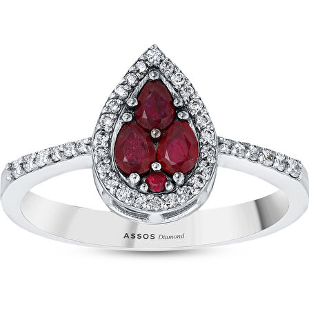 0.16 Karat Yakut Taşlı Pırlanta Yüzük