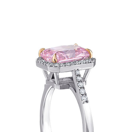 Pembe Violet Taşlı Pırlanta Yüzük