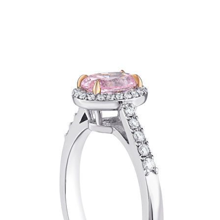 Pembe Topaz Taşlı Pırlanta Yüzük