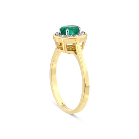 0.10 Karat Zümrüt Taşlı Pırlanta Yüzük