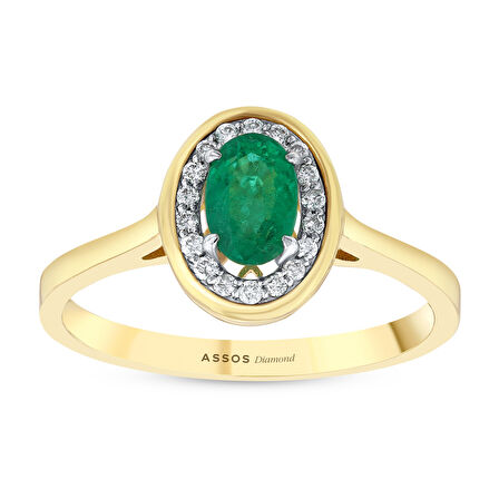 0.10 Karat Zümrüt Taşlı Pırlanta Yüzük