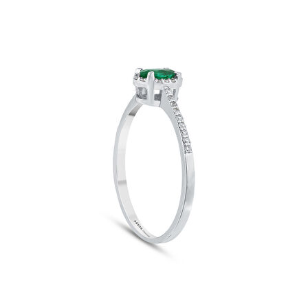 0.10 Karat Zümrüt Taşlı Pırlanta Yüzük