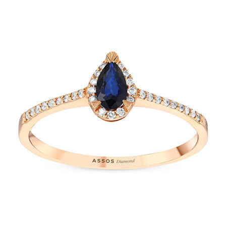 0.11 Karat Safir Taşlı Pırlanta Yüzük
