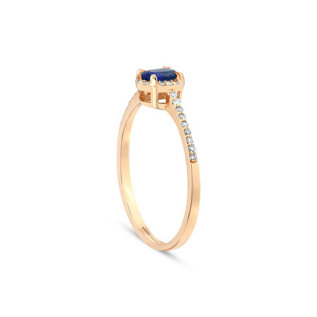0.10 Karat Safir Taşlı Pırlanta Yüzük
