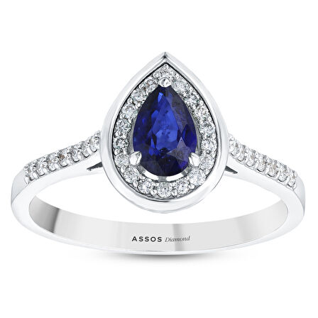 0.18 Karat Safir Taşlı Pırlanta Yüzük