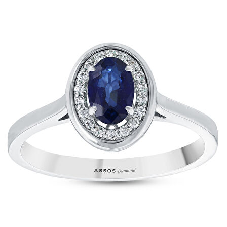 0.10 Karat Safir Taşlı Pırlanta Yüzük