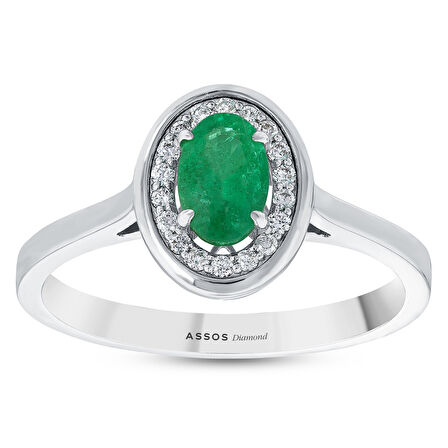 0.10 Karat Zümrüt Taşlı Pırlanta Yüzük