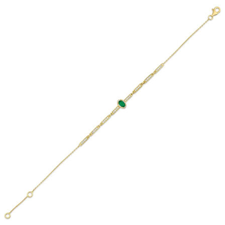 0.30 Karat Zümrüt Taşlı Pırlanta Bileklik