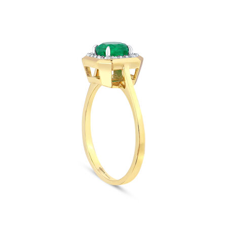 0.19 Karat Zümrüt Taşlı Pırlanta Yüzük