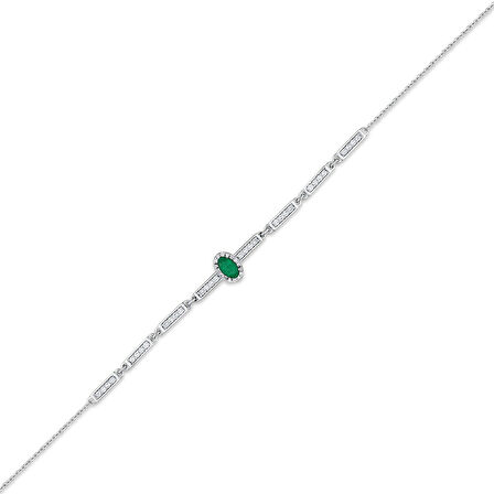 0.28 Karat Zümrüt Taşlı Pırlanta Bileklik