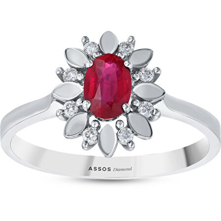 0.07 Karat Yakut Taşlı Pırlanta Yüzük