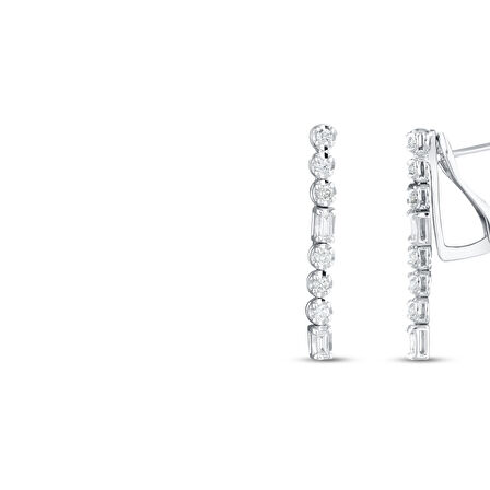 0.34 Karat Pırlanta Su Yolu Küpe