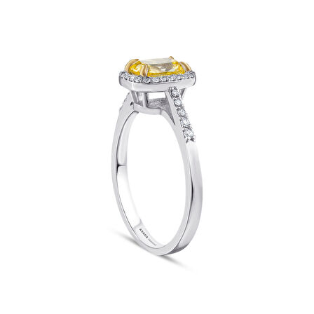 0.25 Karat Sarı Topaz Taşlı Pırlanta Yüzük