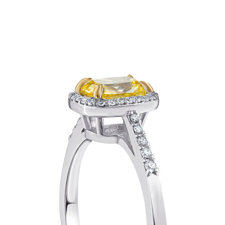0.25 Karat Sarı Topaz Taşlı Pırlanta Yüzük