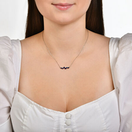 0.04 Karat Safir Taşlı Kolye