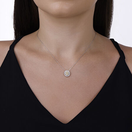 Pırlanta Renkli Taşlı Kolye