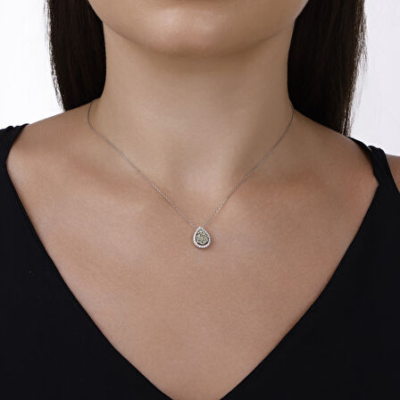 Pırlanta Renkli Taşlı Kolye