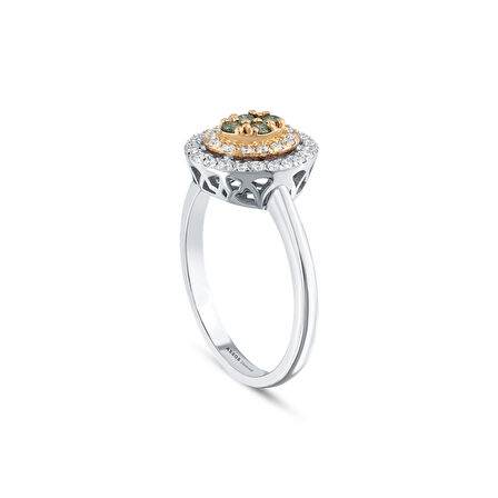 0.33 Karat Pırlanta Renkli Taşlı Yüzük