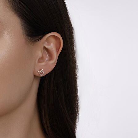 0.18 Karat Pırlanta Fantezi Küpe