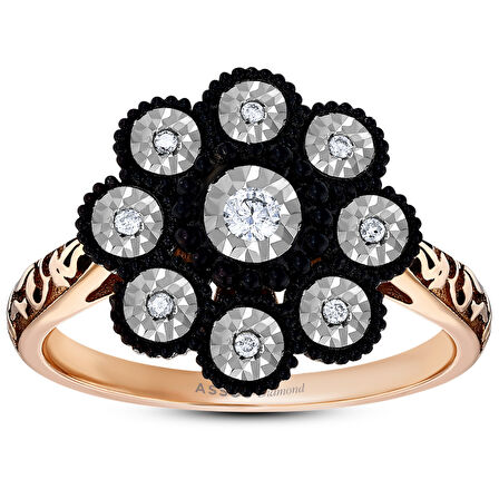 0.10 Karat Gül Elmas Yüzük