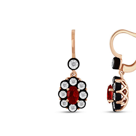 0.06 Karat Yakut Renkli Elmas Küpe