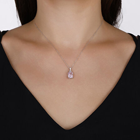 0.08 Karat Violet Taşlı Pırlanta Kolye