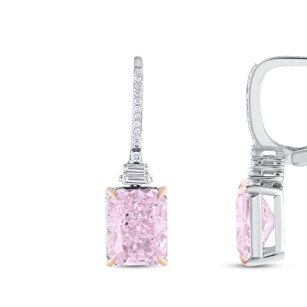 0.15 Karat Violet Taşlı Pırlanta Küpe