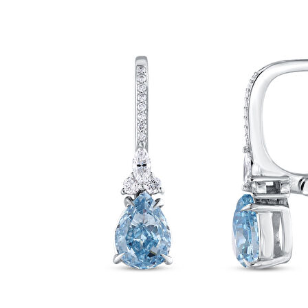 0.19 Karat Violet Taşlı Pırlanta Küpe