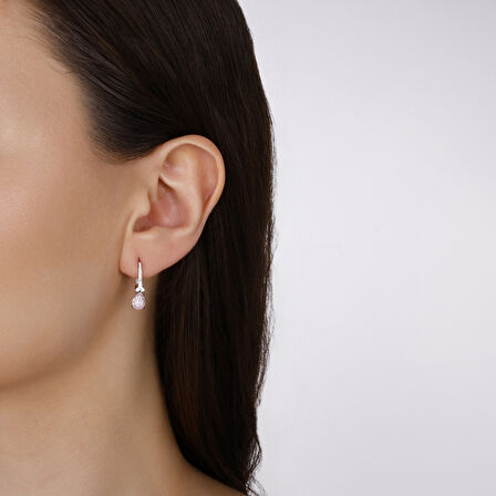 0.19 Karat Violet Taşlı Pırlanta Küpe