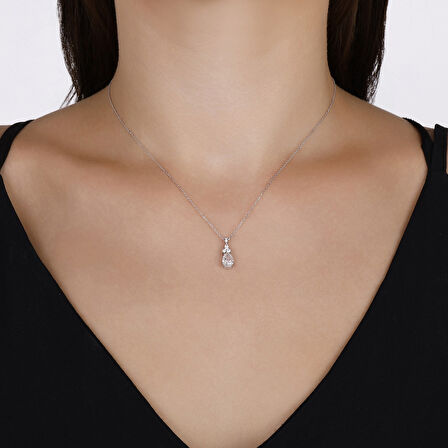 0.09 Karat Pırlanta Violet Taşlı Kolye