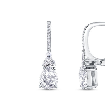 0.19 Karat Pırlanta Violet Taşlı Küpe