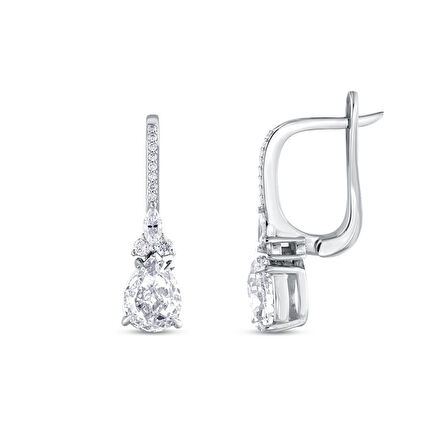 0.18 Karat Pırlanta Violet Taşlı Küpe