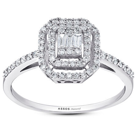 0.32 Karat Baget Taşlı Pırlanta Yüzük