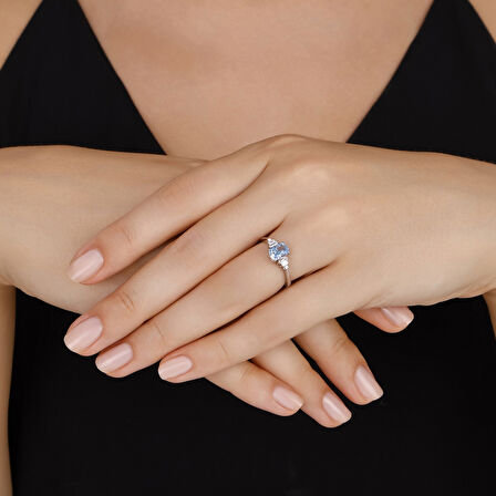 0.14 Karat Violet Taşlı Pırlanta Yüzük