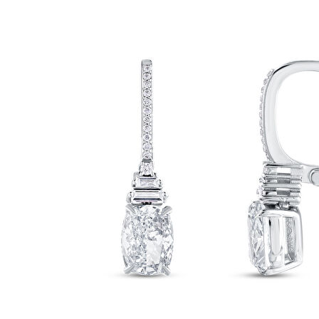 0.17 Karat Pırlanta Violet Taşlı Küpe
