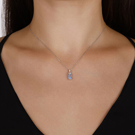 0.07 Karat Violet Taşlı Pırlanta Kolye