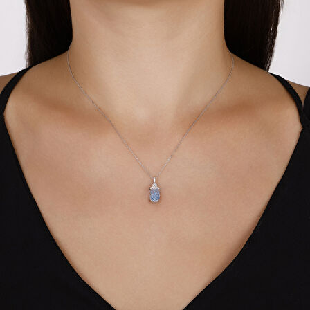 0.21 Karat Violet Taşlı Pırlanta Kolye