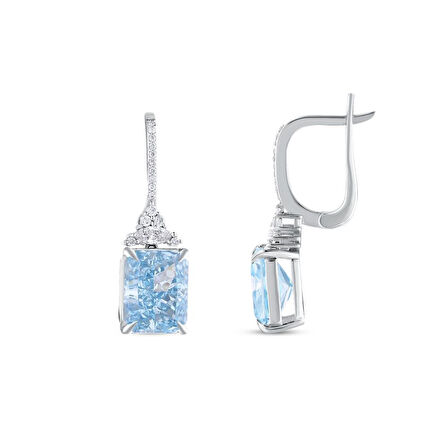 0.26 Karat Violet Taşlı Pırlanta Küpe