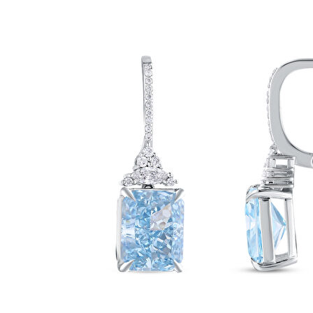 0.26 Karat Violet Taşlı Pırlanta Küpe