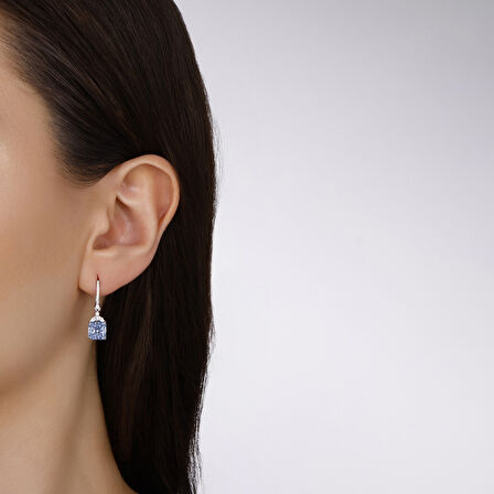 0.26 Karat Violet Taşlı Pırlanta Küpe