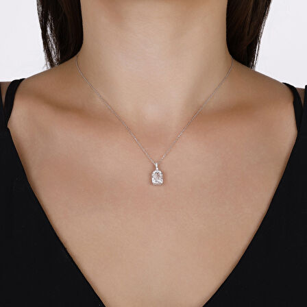 0.12 Karat Violet Taşlı Pırlanta Kolye